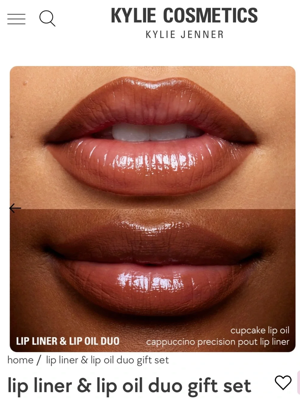 Lip Liner & Lip Oil Duo Gift Set - Cappuccino / Cupcake